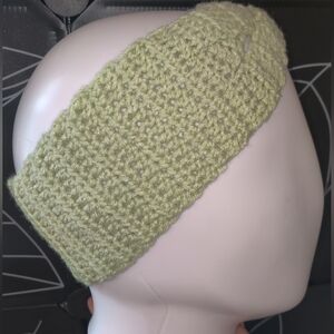 Elegant Light Green Crochet Braided Ear Warmer